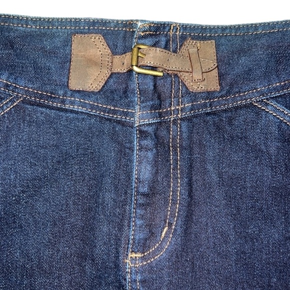 {EUC Ralph Lauren Jeans Company Premium Dark Denim Skirt Leather Details Size 8} - Picture 4 of 7